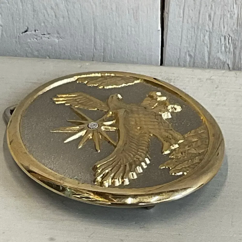 Soaring Eagle Rhinestone Center Sunburst Belt Buckle‎ Patriotic